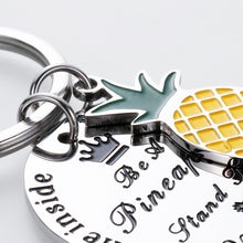 Load image into Gallery viewer, Inspirational Pineapple Keychain for Women Men Birthday Graduation Stand Tall Wear A Crown Be Sweet Motivational present for Daughter Teen Girls Graduates Jewelry Pineapple Stocking Stuffer Charm