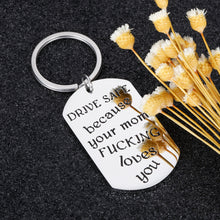 Load image into Gallery viewer, Drive Safe Gifts Keychain for Daughter Son from Mom New Driver Gift Because Your Mom Love You Birthday 16 Year Old Graduation Going Away Christmas Gift from Mother in Law to Girls Boys