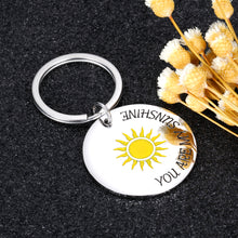 Load image into Gallery viewer, Sunshine Inspirational Keychain for Women Men You Are My Sunshine Birthday Valentine’s Day Gift for Best Friends Boyfriend Girlfriend Couple Jewelry Family Stocking Stuffer for Kids