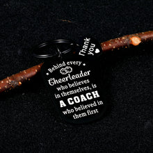 Load image into Gallery viewer, Cheerleader Gifts for Cheer Coach Keychain Appreciation Gift for Coach Competition Birthday Christmas Graduation End of Season Senior for Cheer Coach Women Men Thank You Cheerleading Gift for Him