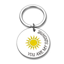 Load image into Gallery viewer, Sunshine Inspirational Keychain for Women Men You Are My Sunshine Birthday Valentine’s Day Gift for Best Friends Boyfriend Girlfriend Couple Jewelry Family Stocking Stuffer for Kids