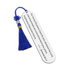 Load image into Gallery viewer, Christian Gifts Bookmark for Men Women Inspirational Religious Birthday Back to School Christmas Gift for Daughter Son Friends Bible Verse Baptism Jeremiah 29:11 Bookmark for Godson Goddaughter