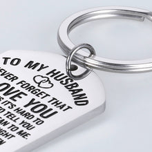 Load image into Gallery viewer, Anniversary Husband Gifts Keychain from Wife Birthday Valentine’s Day Gift for Fiance Bridegroom Hubby My Soulmate My Everything I Love You Wedding Couple Keyring Pendant for Him Men