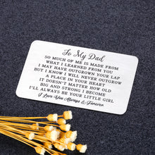 Load image into Gallery viewer, Fathers Day Gifts Wallet Card for Dad from Daughter Engraved Wallet Insert Birthday Wedding Valentine Gift for Father Daddy Stepdad Christmas Metal Wallet Insert Decor for Husband Men from Girl Kids