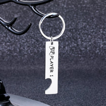 Load image into Gallery viewer, Funny Gamer Couple Gifts Player 1 Player 2 Keychain 2PCS for Boyfriend Girlfriend Valentine Birthday Anniversary Gift for Husband Wife Fiance Matching Christmas Present for Him Her