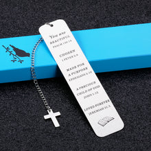 Load image into Gallery viewer, Inspirational Christian Gifts Bookmark for Women Book Lovers Religious Bible Verse Bookmark Graduation Birthday Christmas Gifts for Daughter Girls Sisters Bookworms Baptism Church Stocking Stuffers