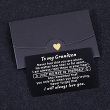 Load image into Gallery viewer, Grandson Gifts Wallet Card Insert from Grandma Grandpa, Valentine Graduation 2021 Birthday Gifts for Teen Boys Teenage Adult Grandson from Grandparents Inspirational Christmas Wallet Card for Him
