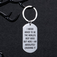 Load image into Gallery viewer, Boss Appreciation Gifts Keychain for Birthday Men Women Leader Thank You Gift asked to Be The World’s Best Boss Mentor Bosses Day from Coworker Colleague Retirement Leaving Present for supervisor