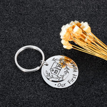 Load image into Gallery viewer, Our First Home Gift Keychain New Home Apartment Housewarming Gift for New Homeowner Couple Friend Family Realtor Closing Moving Home House Keyring Jewelry Presents for Men Women