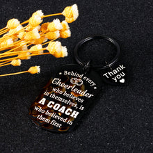 Load image into Gallery viewer, Cheerleader Gifts for Cheer Coach Keychain Appreciation Gift for Coach Competition Birthday Christmas Graduation End of Season Senior for Cheer Coach Women Men Thank You Cheerleading Gift for Him