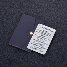Load image into Gallery viewer, Husband Anniversary Wallet Card Insert Gifts from Wife Wifey Valentines Day Birthday Wedding Gift for Him Men Metal Wallet Card Christmas Deployment Long Distance Wallet Card Present for Fiance Hubby