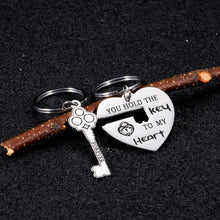 Load image into Gallery viewer, 2Pcs Valentine Couple Gifts for Boyfriend Girlfriend Anniversary Birthday Valentines Day Keychain for Him Her Husband Wife Matching Heart Wedding Gift for Newlywed Fiance Fiancee Love You Gift