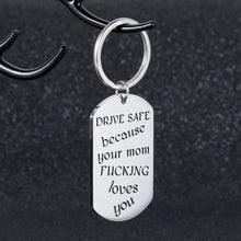 Load image into Gallery viewer, Drive Safe Gifts Keychain for Daughter Son from Mom New Driver Gift Because Your Mom Love You Birthday 16 Year Old Graduation Going Away Christmas Gift from Mother in Law to Girls Boys