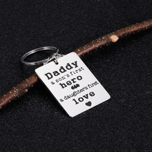 Load image into Gallery viewer, Fathers Day Gift Dad Keychain from Son Daughter to Daddy Christmas Birthday Gift for Stepdad New Dad to Be Husband from Kids Stepdaughter Stepson Wife Father of the Bride Valentine Wedding Men Him