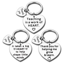 Load image into Gallery viewer, Teacher Appreciation Gifts 3PCS Keychain Teachers Day Graduation for Women Men Birthday Thank You Gift from Students Back to School Christmas Jewelry for Teachers