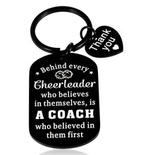 Load image into Gallery viewer, Cheerleader Gifts for Cheer Coach Keychain Appreciation Gift for Coach Competition Birthday Christmas Graduation End of Season Senior for Cheer Coach Women Men Thank You Cheerleading Gift for Him