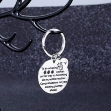 Load image into Gallery viewer, Mommy to Be Gifts Keychain for New Mom Pregnancy Announcement Gift Soon to Be an Incredible Mother Woman First Time Mom Expecting Mother Inspirational Present Baby Announcement Jewelry Keyring for Her