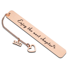 Load image into Gallery viewer, 2022 Graduation Bookmark Gift for Book Lover Inspirational Birthday Retirement Christmas Stocking Stuffers Gift for Women Men Boys Girls Senior Coworker Leaving Promotion New Dad Mom Gift Rose Gold