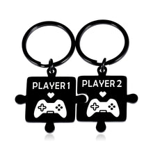 Load image into Gallery viewer, Funny Boyfriend Gift from Girlfriend Gamer Player 1 Player 2 Couple Valentine Matching Keychain for Gamer Birthday Anniversary Christmas 2PCS Gift for Husband Fiance from Wife Fiancee