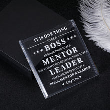 Load image into Gallery viewer, Boss Day Appreciation Gift for Leader Women Men Acrylic Office Decor Gift for Boss Lady Birthday Christmas Leaving Going Away Thank You Gift for Mentor Coworker Paperweight Keepsake for Him Her