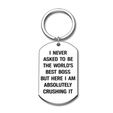 Load image into Gallery viewer, Boss Appreciation Gifts Keychain for Birthday Men Women Leader Thank You Gift asked to Be The World’s Best Boss Mentor Bosses Day from Coworker Colleague Retirement Leaving Present for supervisor