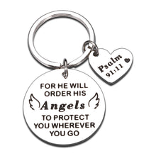 Load image into Gallery viewer, Bible Verse Keychain Christmas Christian Gifts for Women Men Inspirational Religious Faith Easter Prayer Baptism Key Chain for Godson Goddaughter Birthday Thanksgiving Present for Him Her
