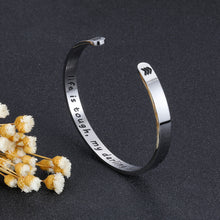 Load image into Gallery viewer, Inspirational Cuff Bracelet Bangle Gift for Women Sister Best Friends Birthday Christmas Recovery Present Life is Tough My Darling But So are You Jewelry Gift for Her Teen Girls