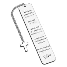 Load image into Gallery viewer, Inspirational Christian Gifts Bookmark for Women Book Lovers Religious Bible Verse Bookmark Graduation Birthday Christmas Gifts for Daughter Girls Sisters Bookworms Baptism Church Stocking Stuffers