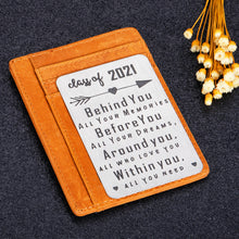 Load image into Gallery viewer, Graduation Gifts Wallet Card Insert for Him Her 2021 Seniors, Inspirational Master Nurses Students Graduates Daughter Son Gift 2021 Medical High College School Graduation Wallet Card for Women Men