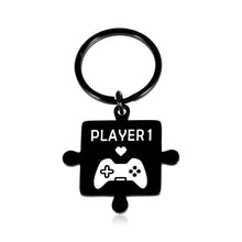 Load image into Gallery viewer, Funny Boyfriend Gift from Girlfriend Gamer Player 1 Player 2 Couple Valentine Matching Keychain for Gamer Birthday Anniversary Christmas 2PCS Gift for Husband Fiance from Wife Fiancee