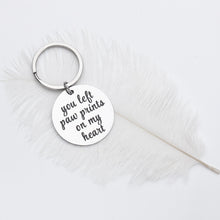 Load image into Gallery viewer, Pet Memorial Keychain Loss of Pet Gift Personalized Remembrance Keyring Sympathy Gift Angel pet in Heaven Keyring Pet Grief Gift You Left Pawprint on My Heart