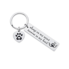 Load image into Gallery viewer, Pet Dog Memorial Keychain for Pet Dog Cat Lover Sympathy Gift Loss of Dog Personalized Remembrance Key Chain with Dog Cat Paw Prints Gifts Forever in My Heart for Pet Owner Men Women