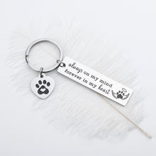 Load image into Gallery viewer, Pet Dog Memorial Keychain for Pet Dog Cat Lover Sympathy Gift Loss of Dog Personalized Remembrance Key Chain with Dog Cat Paw Prints Gifts Forever in My Heart for Pet Owner Men Women