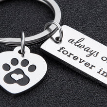 Load image into Gallery viewer, Pet Dog Memorial Keychain for Pet Dog Cat Lover Sympathy Gift Loss of Dog Personalized Remembrance Key Chain with Dog Cat Paw Prints Gifts Forever in My Heart for Pet Owner Men Women