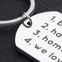 Load image into Gallery viewer, New Driver Keychain Gift for Daughter Son Husband Inspirational Birthday Graduation Christmas Gift Be Safe Have Fun We Love You Keychain Charm Gift for Trucker Men Women Teenage