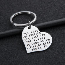 Load image into Gallery viewer, Mother Gifts Keycahin from Daughter Son Birthday Mother’s Day Christmas Valentine Mom Gifts Key Chain Charm Personalized Engraved I’ll Love You Forever for Mama Gifts from Kids
