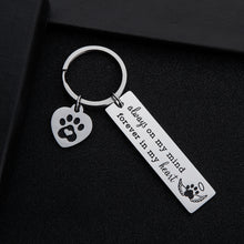 Load image into Gallery viewer, Pet Dog Memorial Keychain for Pet Dog Cat Lover Sympathy Gift Loss of Dog Personalized Remembrance Key Chain with Dog Cat Paw Prints Gifts Forever in My Heart for Pet Owner Men Women