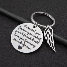 Load image into Gallery viewer, Memorial Gift Remembrance Keychain Loss of Baby Infant Child Miscarriage Keepsake I Carried You Every Second of Your Life And I Will Love You Every Second of Mine Charm Pedant Jewelry Sympathy Gifts