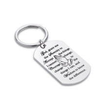 Load image into Gallery viewer, Christian Keychain Encouragement Gifts for Men Women Sobriety Addiction Recovery Dog Tag Serenity Prayer Gift for Him Her Inspirational Religious Birthday Christmas Key Chain