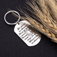 Load image into Gallery viewer, Christian Keychain Encouragement Gifts for Men Women Sobriety Addiction Recovery Dog Tag Serenity Prayer Gift for Him Her Inspirational Religious Birthday Christmas Key Chain