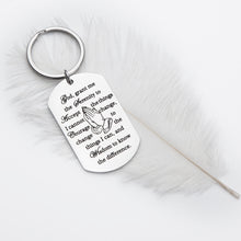 Load image into Gallery viewer, Christian Keychain Encouragement Gifts for Men Women Sobriety Addiction Recovery Dog Tag Serenity Prayer Gift for Him Her Inspirational Religious Birthday Christmas Key Chain