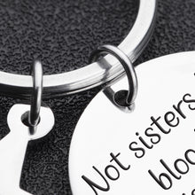 Load image into Gallery viewer, Friendship Gifts Keychain for Best Friends Sisters Birthday Graduation for Women Teen Girls Not Sister by Blood But Sister by Heart Long Distance Wedding Christmas for BFF Besties Bosom Friend