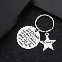 Load image into Gallery viewer, Friendship Gifts for Best Friend Birthday Keychain Good Friends Are Like Stars Long Distance Anniversary Graduation Gift for Sisters Teen Girl BFF Going Away Present for Her Him