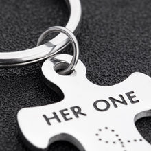 Load image into Gallery viewer, Couple Keychain Gifts for Husband Wife Puzzle Keychain Set of 2 Key Ring Charm Valentines Day Wedding Anniversary Christmas Gifts for Him Her