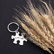 Load image into Gallery viewer, Couple Keychain Gifts for Husband Wife Puzzle Keychain Set of 2 Key Ring Charm Valentines Day Wedding Anniversary Christmas Gifts for Him Her