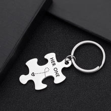 Load image into Gallery viewer, Couple Keychain Gifts for Husband Wife Puzzle Keychain Set of 2 Key Ring Charm Valentines Day Wedding Anniversary Christmas Gifts for Him Her