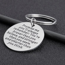 Load image into Gallery viewer, Inspirational Graduation Keychain for Class 2021 Gift for Women Men Best Friends Always Remember You are Braver Than You Believe Birthday for Teen Girls Boys Students Nurse Gift from Teachers