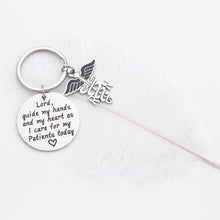 Load image into Gallery viewer, Nurse Prayer Keychain Gift for Nursing School Graduate Lord Guide My Hands Personalized Gift for Medical Students RN Graduation Birthday Christmas Gift for Nurse