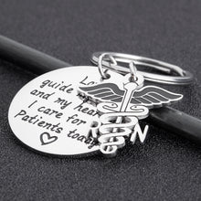Load image into Gallery viewer, Nurse Prayer Keychain Gift for Nursing School Graduate Lord Guide My Hands Personalized Gift for Medical Students RN Graduation Birthday Christmas Gift for Nurse