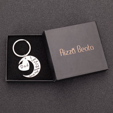 Load image into Gallery viewer, Fathers Day Gifs Keychain for Dad Birthday Gif for Daddy Step Dad to Be from Son Daughter Kids I Love You to The Moon And Back Key Ring XMAS Wedding Ann Gif Father of The Bride Men